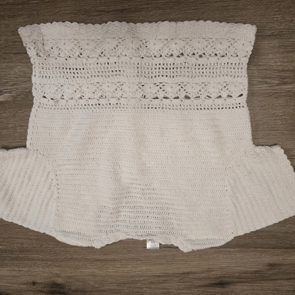 Vintage Jordache Y2K Crochet Button Cardigan Cottagecore Feminine boho Beach Med - Picture 8 of 8